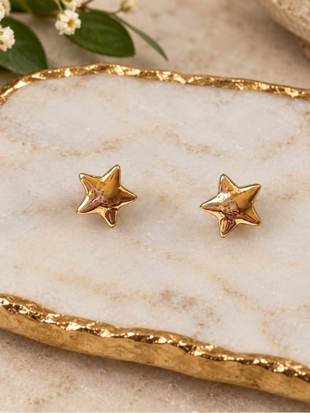 Small Gold  Star Stud Earrings